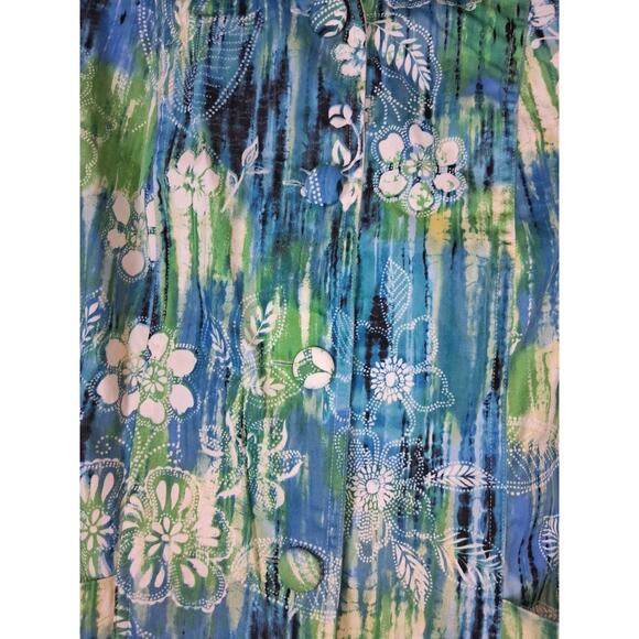 Drapers and Damons Floral Light Jacket 3/4 Sleeves Petite XL Button - Picture 3 of 5